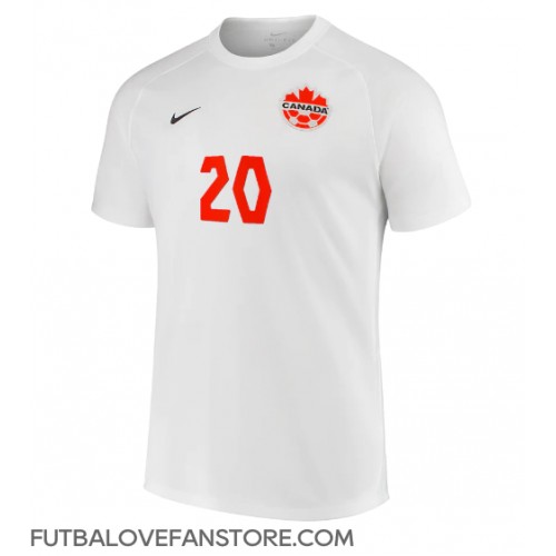 Kanada Jonathan David #20 Vonkajší futbalový dres MS 2022 Krátky Rukáv
